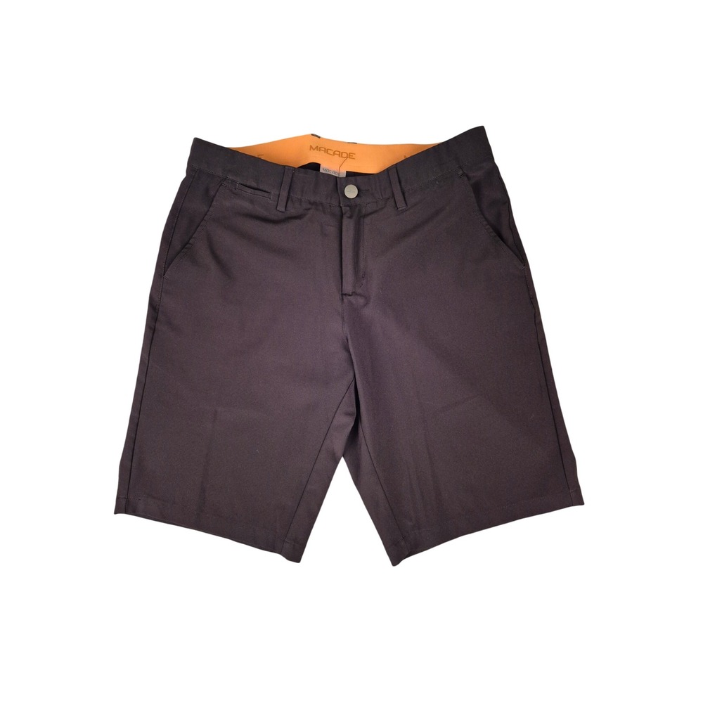 Macade Golf Men Black Slim Fit Performance Polyester Blend Shorts Size 32